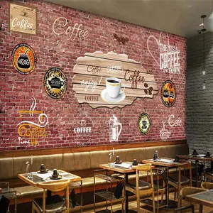 การออกแบบอิฐวอลล์เปเปอร์อิฐผนังภาพจิตรกรรมฝาผนัง Dream กิน Shop Bar Coffee Shop 3d หลังคาวอลล์เปเปอร์พิมพ์เปล่าวอลล์เปเปอร์ม้วน