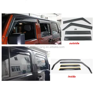 Visera de plástico para ventana de coche, 4 puertas, protector contra la lluvia, Deflector de viento para Jeep Wrangler JK 2007 + Accesorios para ventana