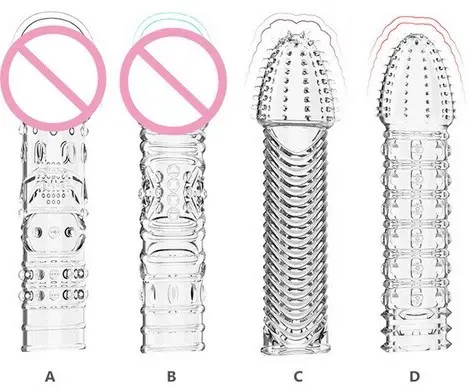 Ingrandimento trasparente della manica del cazzo del preservativo del manicotto del pene