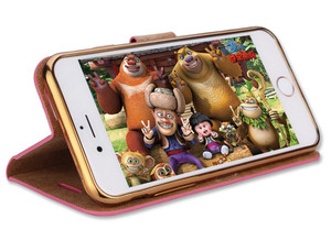 Gros usine prix glitter cas de téléphone titulaire de la carte, cas de téléphone en cuir pour iphone 6 - Product Image 6