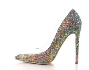 12cm 10cm <span class=keywords><strong>tacco</strong></span> Stiletto 8 cm Shinny paillettes Glitter chiaro Vamp punta <span class=keywords><strong>scarpe</strong></span> da donna - Product Image 6