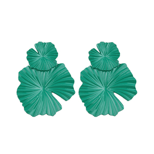 Kaimei nuevos productos 2018 de joyería de imitación en forma de Ronda pendientes geométrico paintrd metal flor pendientes de declaración - Product Image 2