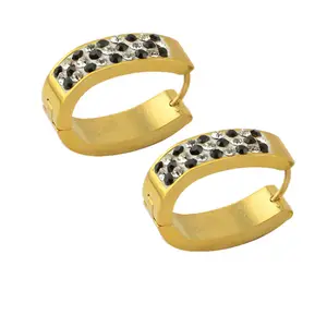 女性多色水晶圈耳环 Tanishq 耳环设计迪拜黄金首饰耳环