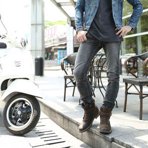 Crazy Horse — bottes de moto en cuir pour hommes, bottes en cuir avec couche supérieure, pour moto, Crazy Horse - Product Image 5