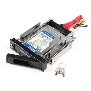 3,5 "HDD caddy передвижной стеллаж SATA I/II/III HDD жесткий диск твердотельный накопитель перевозчик в 5,25" отсек для жесткого диска до 6 Гбит/с для настольных компьютеров антивибрационный комплект с замком