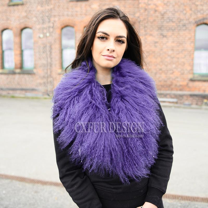 CX-A-52H реальные монгольского ягненка меховой воротник для женщин