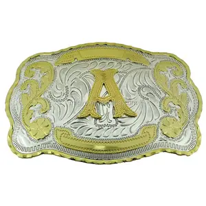 Rodeo Brass Steer Silver Oval Belt Buckle