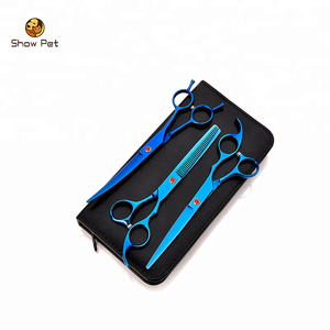 Electroplate 7 pulgadas pet grooming tijeras de pelo de perro tijeras de corte de <span class=keywords><strong>cuatro</strong></span> traje de pieza - Product Image 3
