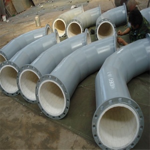 Resistente all'usura tubo in acciaio al carbonio/gomito con allumina piastrelle di ceramica fodera - Product Image 1