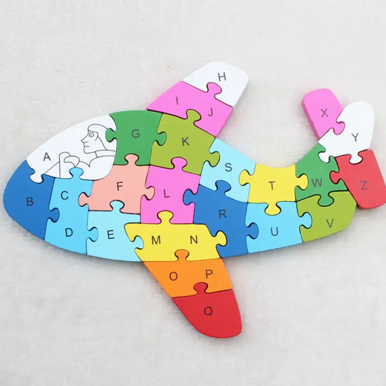 Pädagogische Holz buchstaben Puzzle Tier verkehr Alphabet Puzzles