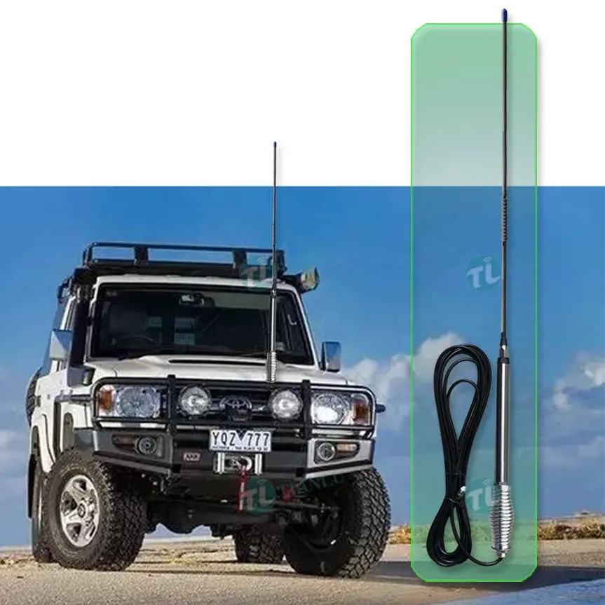 Высококачественная сверхмощная мобильная антенна для транспортного средства 477 дБи из нержавеющей стали с пружинным основанием UHF МГц