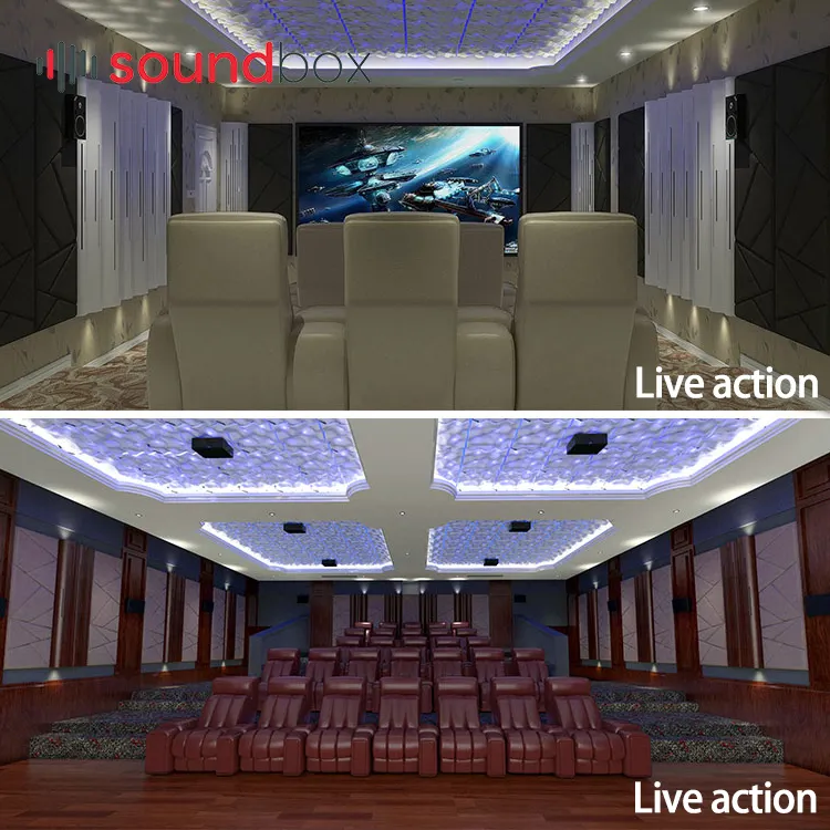 Awan Bentuk 3D Diffuser LED Akustik Panel Dinding Desain untuk Hi Fi Mendengarkan Kamar Home Theater