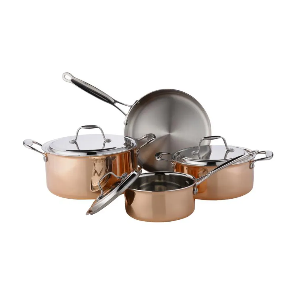 Alat Dapur Cina Set Panci Masak Stainless Steel, 304 Emas Stainless Steel