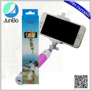 Alibaba Tedarikçisi JunBo Popüler Bluetooth Özçekim Çubuk Monopod IOS ve Android için Bluetooth Deklanşör Düğmesi ile