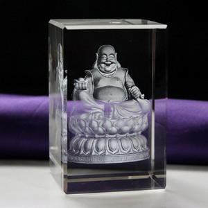 Cube en cristal gravé au Laser 3D personnalisé, Image bouddhiste, pour invités, Souvenirs de baptême, cadeaux de retour - Product Image 4