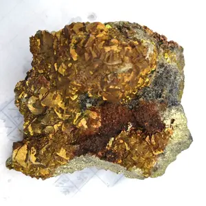 高品质的天然粗糙的黄水晶原石黄铜矿矿物