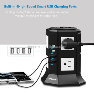 Ổ Cắm Điện Thông Minh 8 Ổ Cắm AC <span class=keywords><strong>4</strong></span> Ổ Cắm Tháp USB Với Dây Mở Rộng 2M - Product Image 5