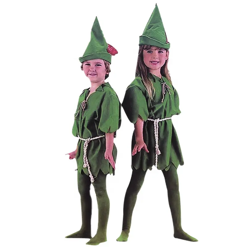 Costume cosplay pour adulte et enfant, robe fantaisie Peter Pan, accessoire unisexe