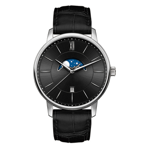 주문 로고 남자를 위한 우아한 스테인리스 달 단계 시계 서양식 호화스러운 Relojes 손목 시계 - Product Image 3