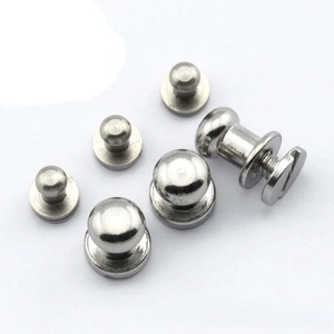 4mm-10mm Brass Screwback <strong>Button</strong> <strong>Stud</strong> for Leather - Product Image 3