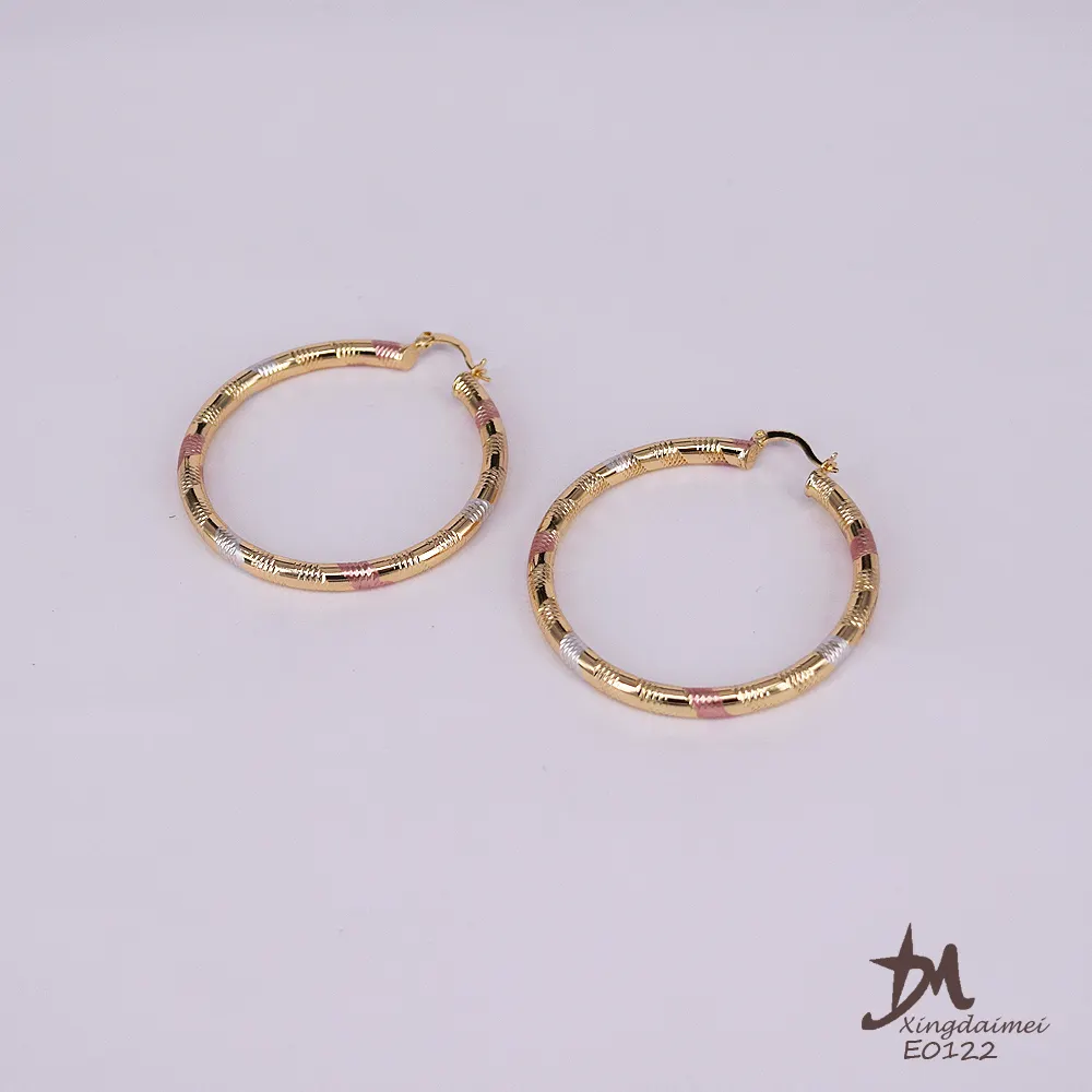 Xingdaimei Fashion jewelry 18K Gold Painted three colors women earrings wholesale E0122