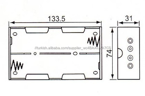 4xD Hücre (<span class=keywords><strong>UM</strong></span>-1 * 4) Pil Tutucu Kılıf Ile B/R Tel Kurşun - Product Image 5