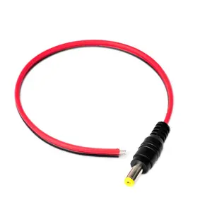 Harga Pabrik Kabel Laki-laki DC 5.5X2.1Mm Laki-laki Hitam Dc Daya Konektor Merah dan Hitam