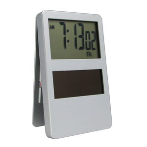 Cadeau promotionnel Horloge <span class=keywords><strong>de</strong></span> bureau et <span class=keywords><strong>de</strong></span> maison avec cadre photo Horloge numérique solaire électronique Alarmes Calendriers Plastique - Product Image 3