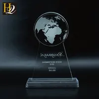 Toptan Yüksek Kalite kristal Cam temizle Trophy Ödülü ipek baskı logosu ile Özelleştirilmiş Akrilik Kristal Şeffaf Trophy
