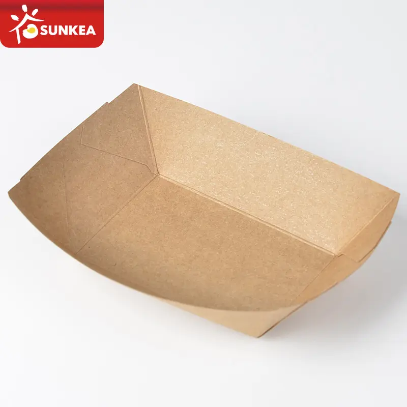 Wegwerp bruin kraftpapier boot papier voedsel lade