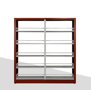 Libreria Moderna a 6 Ripiani Bifacciale in <span class=keywords><strong>Metallo</strong></span> con Portariviste per Scuole - Product Image 2