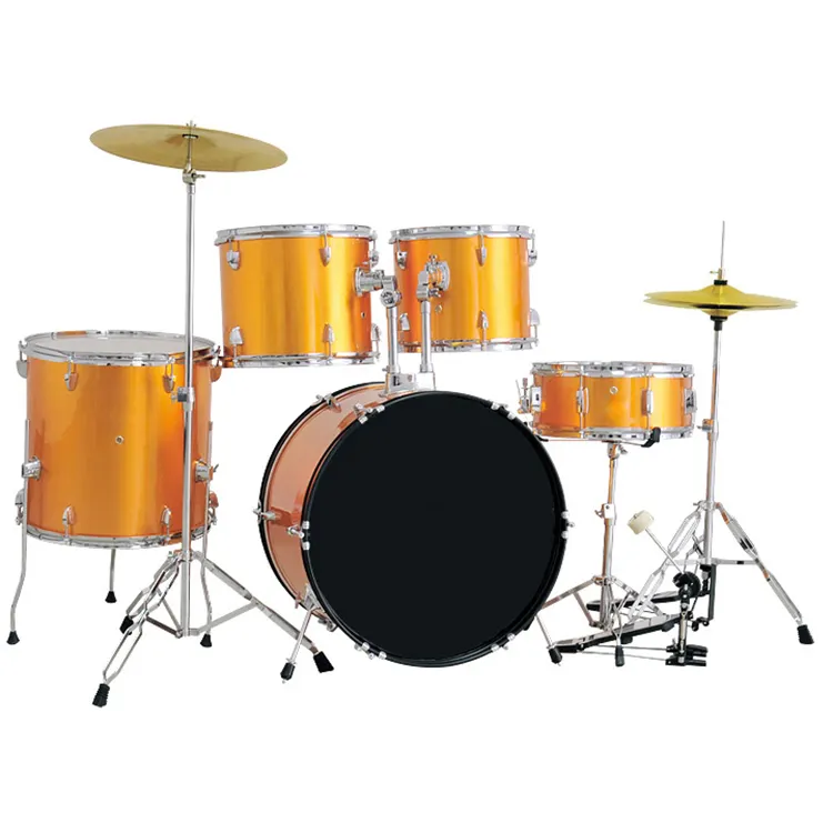 5 PCS Adult Drum Set Drum Kit Mid Grade Birch Wood PVC Cover Acoustic Drum Set