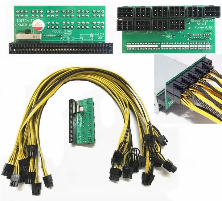 Source DPS-1200FB/QB PSU Power Module Breakout Board For Server Power  Conversion Board with 10 pin to pin PCIe PCI-E GPU Cable on 