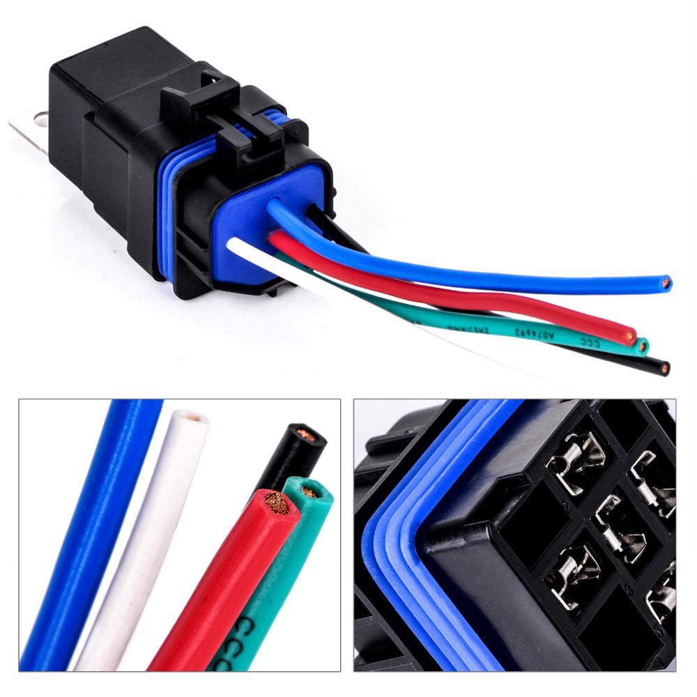 Mintice Kit Relais 40A 12V Voiture - Relais 4 Broches Pompe à Carburant Imperméable
