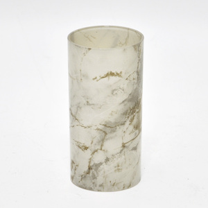 Ensemble d'accessoires de salle de bain en plastique transparent/beige, motif marbre élégant et écologique - Product Image 4