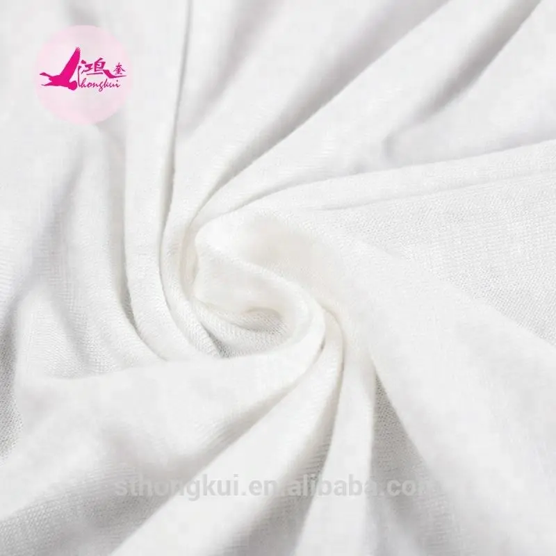 Plain white cotton fabric/cotton spandex single jersey knitted fabric for hometextile
