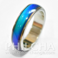 Bague classique qui Change de couleur, unie, d'humeur, avec bracelet étroit ou large