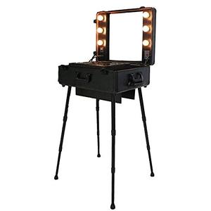 Tocador Portátil Profesional Grande con Espejo LED Plegable y Cierre Abierto, Estuche de Maquillaje para Maquilladores de Estudio - Product Image 5