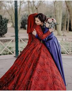 Abito di sfera Abaya Musulmano Abiti Da <span class=keywords><strong>Sposa</strong></span> 2019 Di Lusso In Rilievo Del Merletto Appliques Abiti Da <span class=keywords><strong>Sposa</strong></span> Abiti di Promenade - Product Image 5