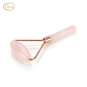 Wholesale Natural Pure Rose Quartz and Jade Facial Roller Set Home Use Beauty Equipment for Face Slimming and Skincare