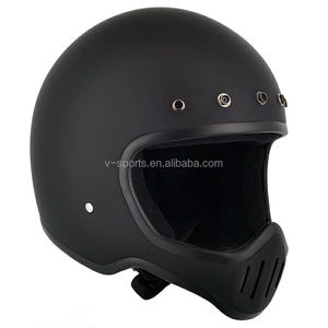 Mũ bảo hiểm xe máy full face bằng sợi thủy tinh kiểu cổ điển, được DOT chứng nhận, có màu đen, trắng và đỏ - Product Image 3