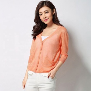 2019 de moda <span class=keywords><strong>mujer</strong></span> corto de Color sólido de invierno de manga larga Chaqueta de punto <span class=keywords><strong>abrigo</strong></span> - Product Image 3