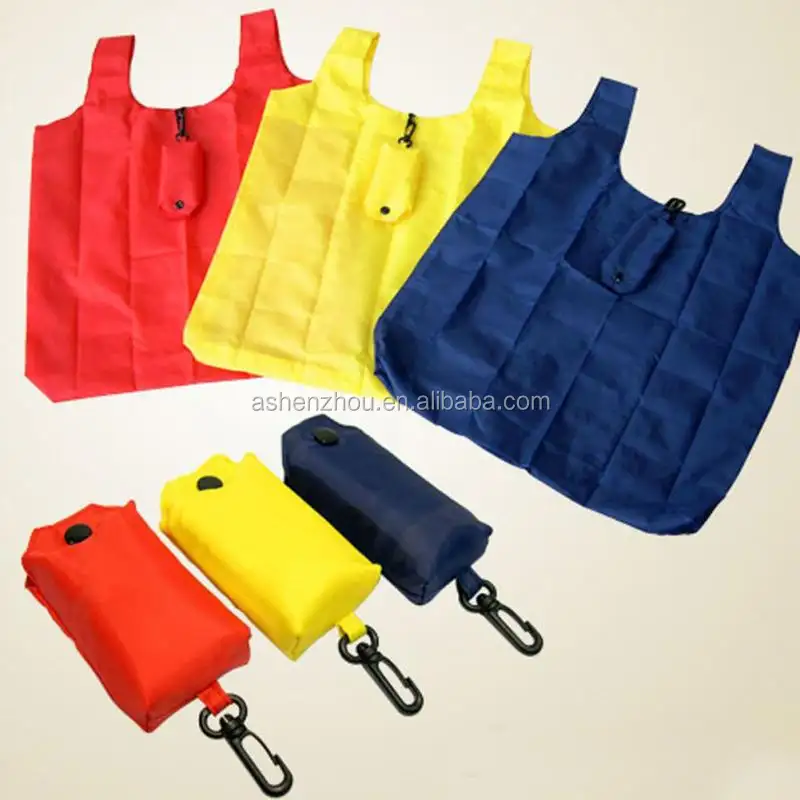 Fabricante personalizado projeto de reciclagem de nylon dobrável saco de lidar com saco de compras de poliéster saco foldable