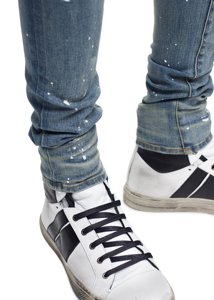 DiZNEW Classic <strong>Indigo</strong> Crystal Paint Distressed <strong>Jeans</strong> for <strong>Men</strong> - Product Image 5