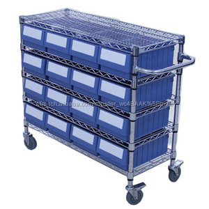 Bonne qualité fil étagères mobile chariot avec cueillette des bacs pour <span class=keywords><strong>vente</strong></span> - Product Image 1