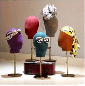 XINJI Đầy Màu Sắc Nhung Heads Mannequin Head Mô Hình Cho Glass Wig Hat Headpieces Trang Sức Hiển Thị - Product Image 4