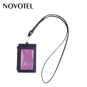 Saffiano Da Dọc Chủ Thẻ Tag Cổ Dây Đeo Tên Id Chủ Thẻ Với Dây Buộc - Product Image 2