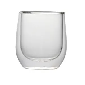 咖啡杯100毫升150毫升牛奶饮料玻璃杯双壁玻璃咖啡杯定制标志可接受透明OEM ODM定制