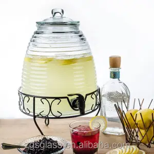 Dispensador de bebidas de galão, 1.5 colmeia de abelha, vidro por atacado, dispensador com tampa