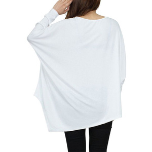 OEM ODM Casual señoras curva de cuello redondo y manga larga dobladillo Irregular superior en blanco para <span class=keywords><strong>mujer</strong></span> <span class=keywords><strong>Camisetas</strong></span> - Product Image 6